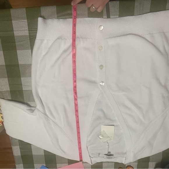 NEW Kinross 100% Cotton Knit White 4 Button Cardigan- XL-NWT - Picture 8 of 9